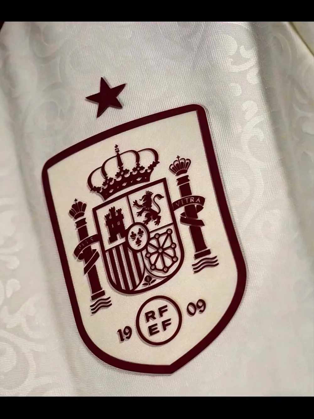 Adidas Spain Retro Cream & Burgundy Men's Football Shirt